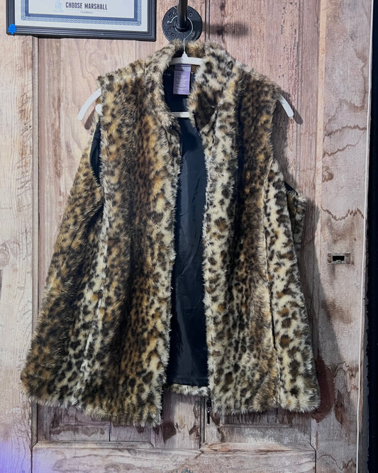 Animal print jacket vest