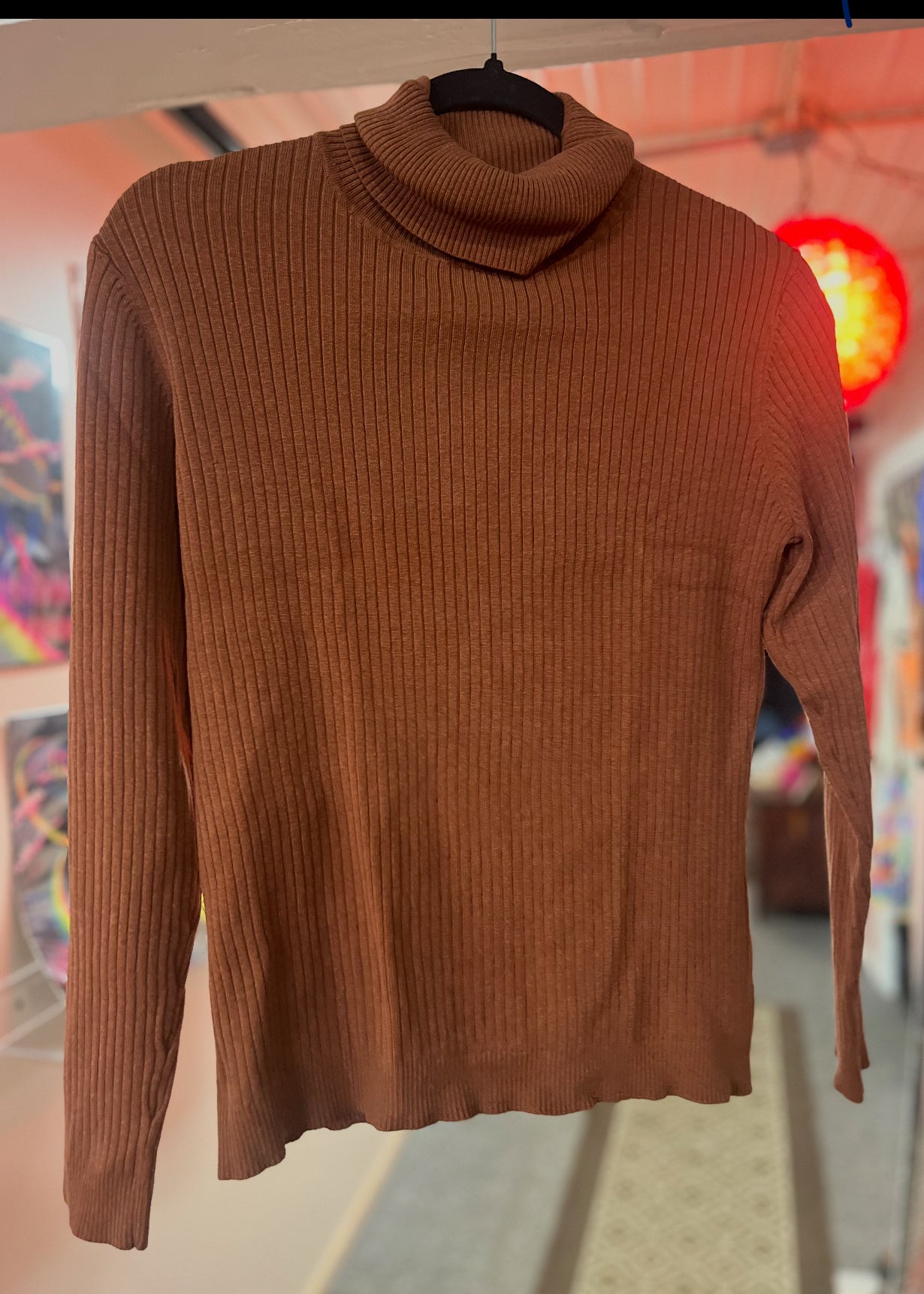 Burnt orange turtle neck