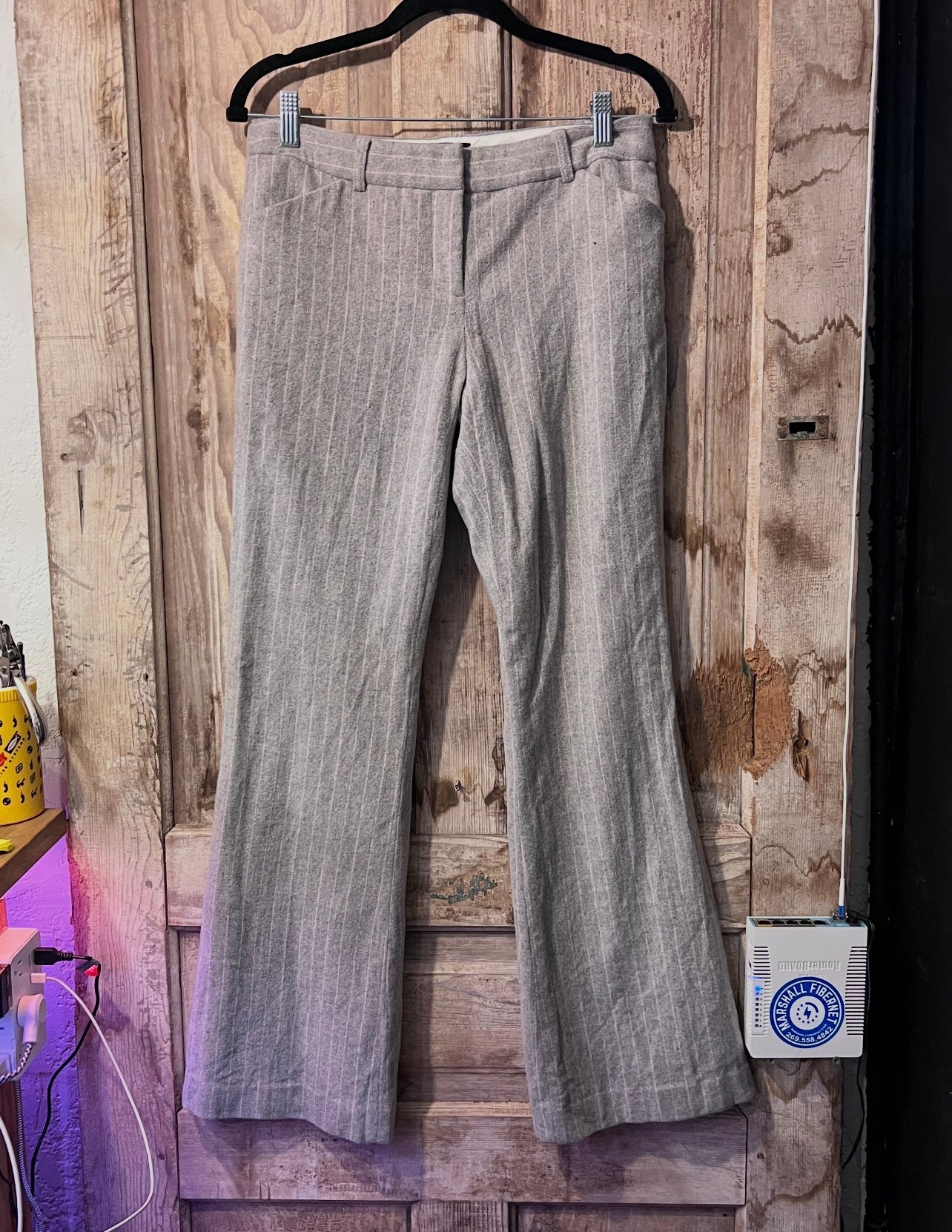 Wool pin striped pants