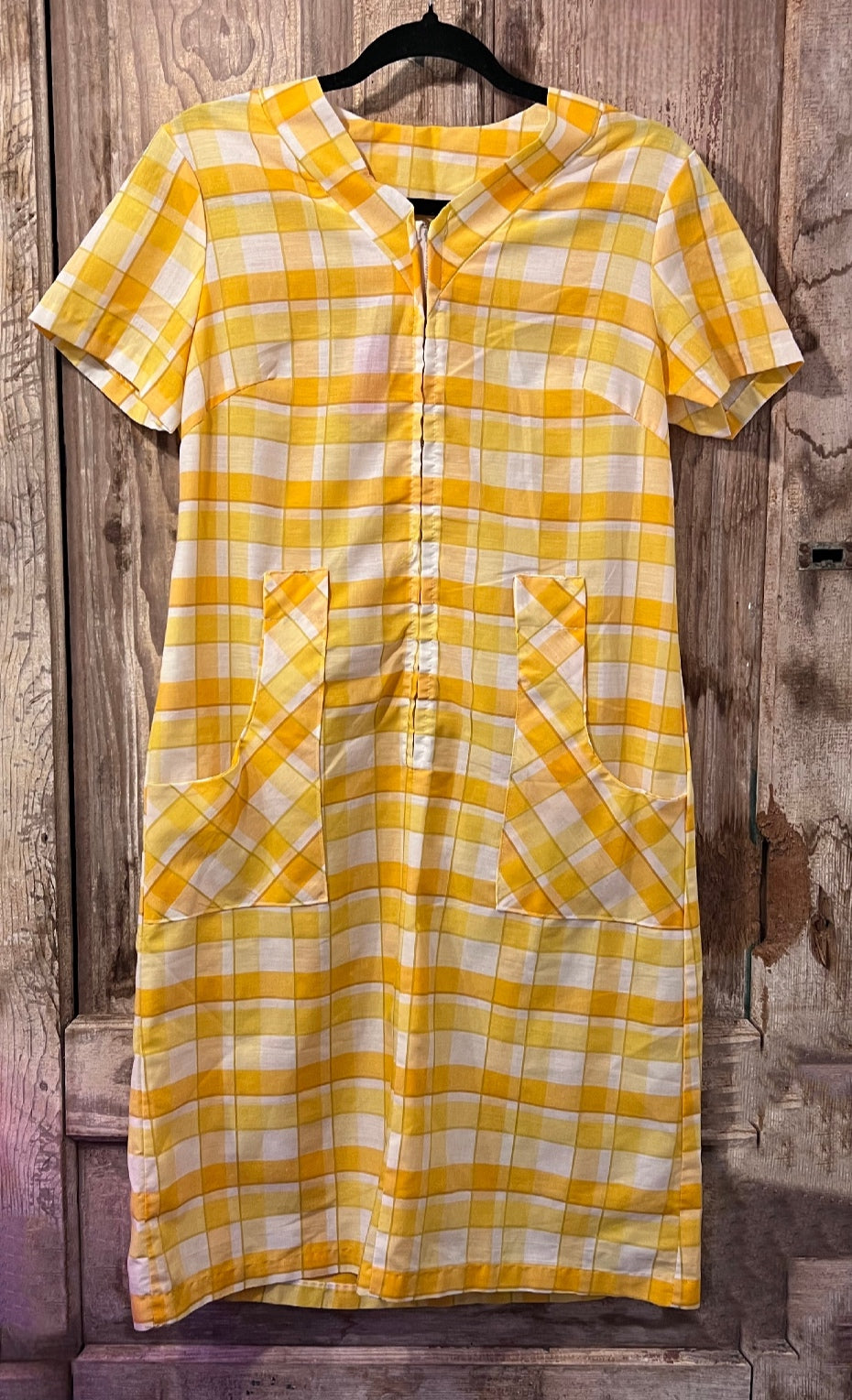 Handmade VTG Yellow Plaid Dress