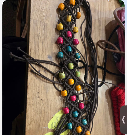 Y2K wood bead belt