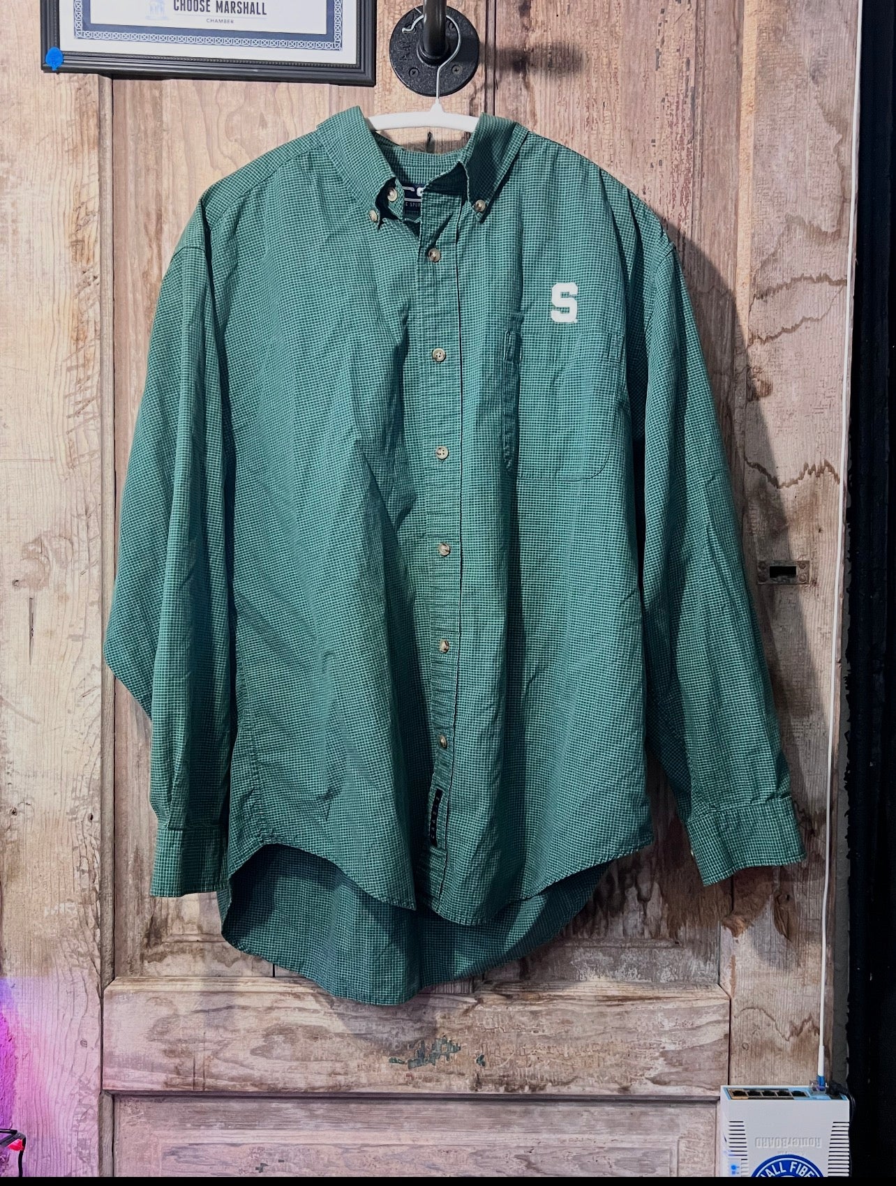 Michigan State button up