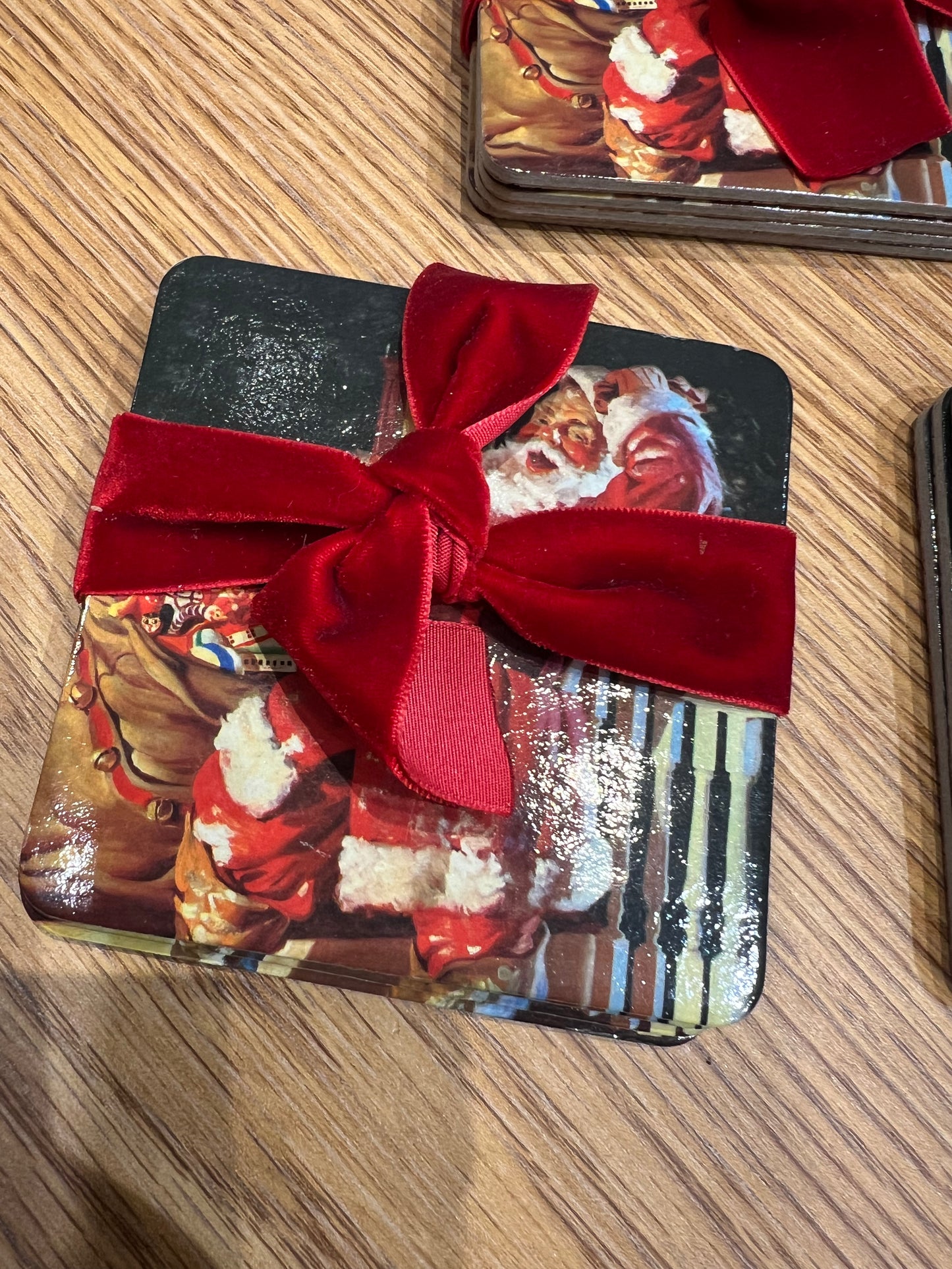 Vintage (Set of 4) Santa Coasters