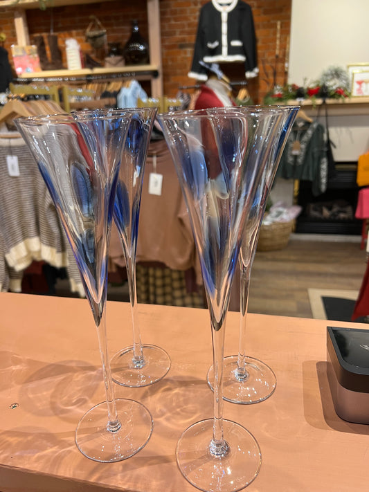 Hand blown champagne flute ￼