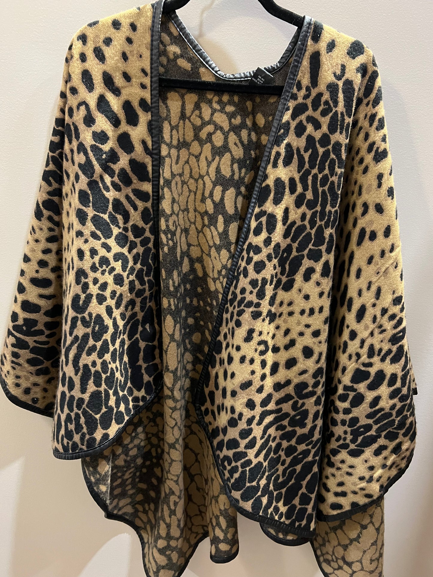 Animal print poncho wrap