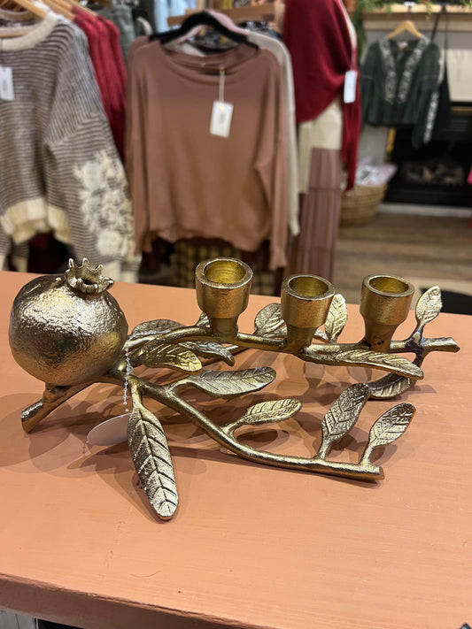 Berry Gold candle holder