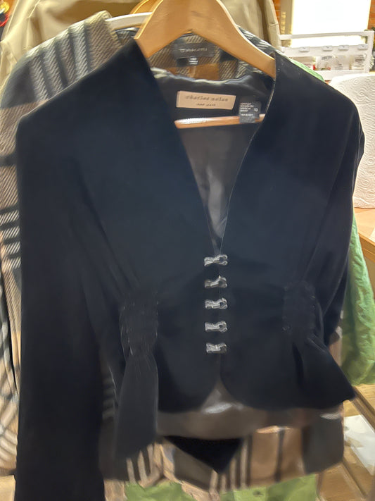 Velvet peplum blazer