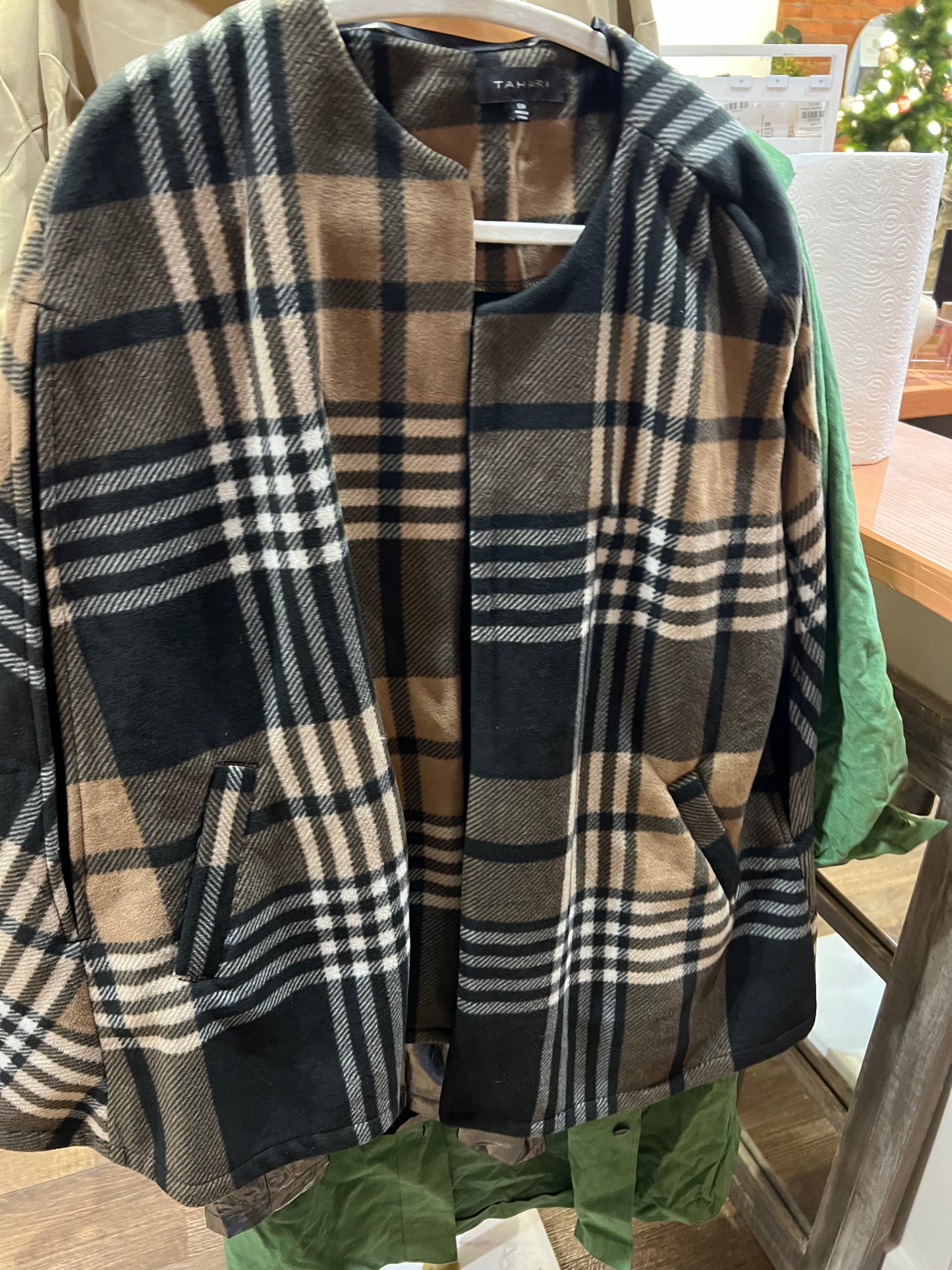 Plaid poncho