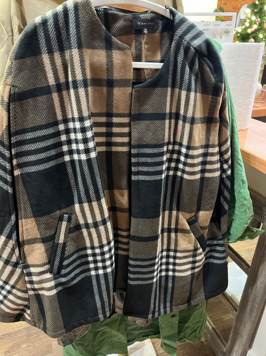 Plaid poncho