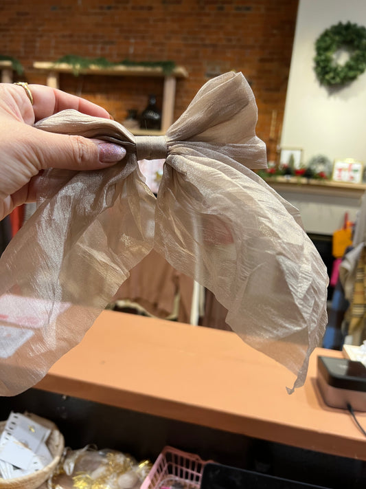 Sheer bow hair clips