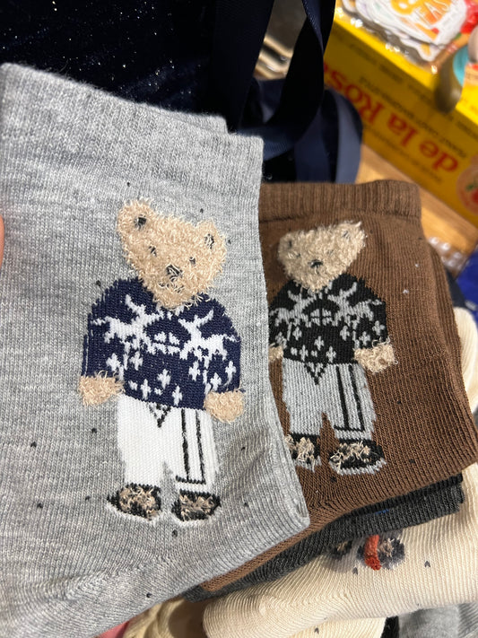Fuzzy bear socks