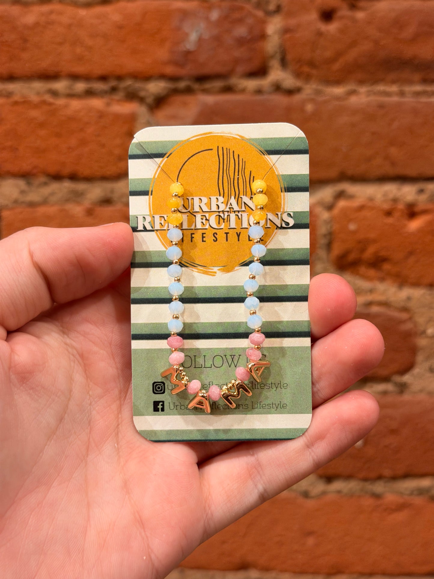 Semi-Precious Stone Mama Necklace