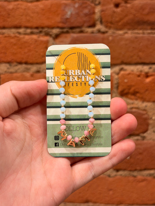 Semi-Precious Stone Mama Necklace