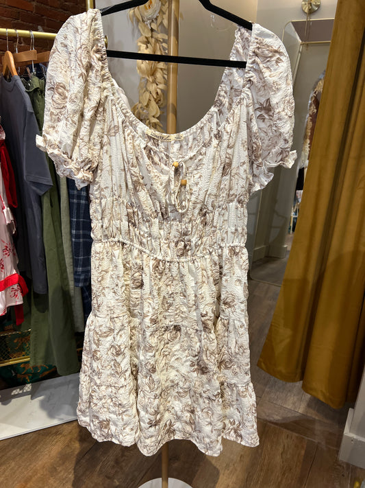 Liberty cream floral Plus size dress