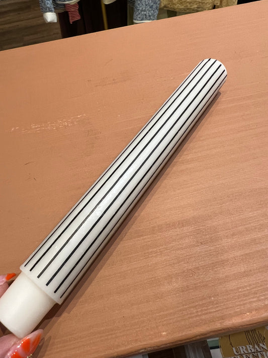 Taper candles striped Blk white