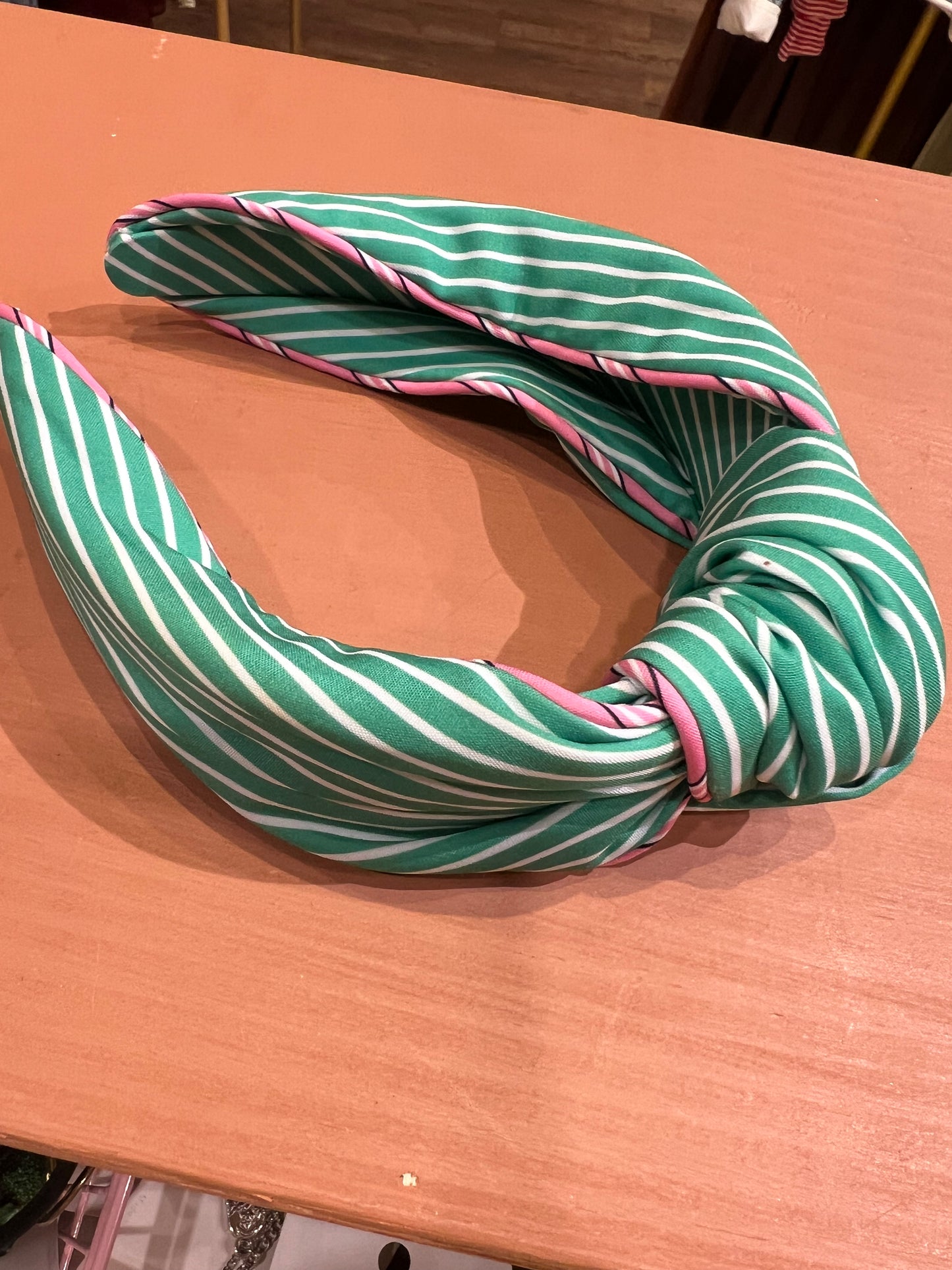 Striped green headband