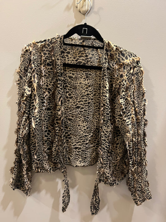 Leopard sheer cardigan