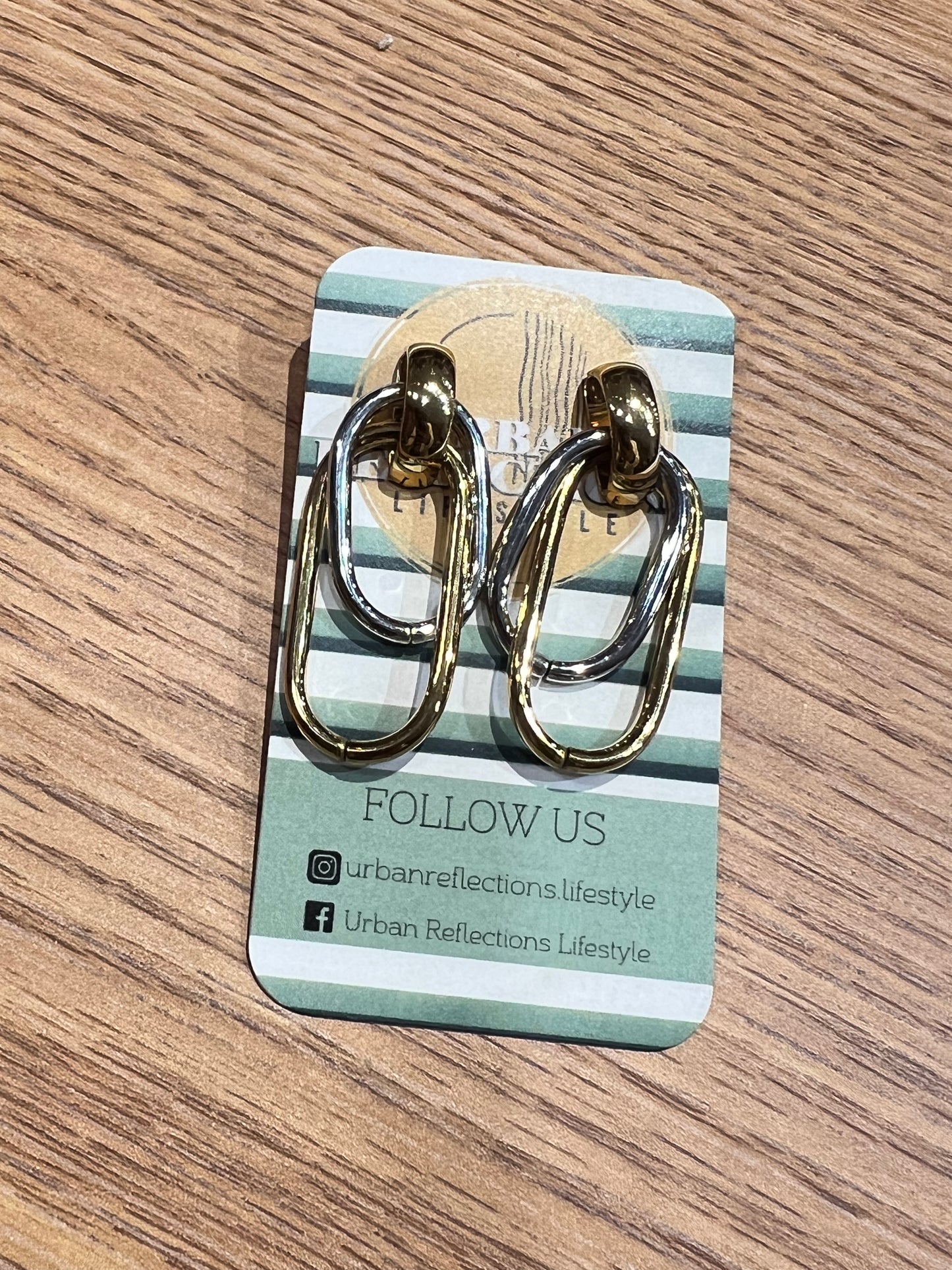 WP two tone earrings dangle