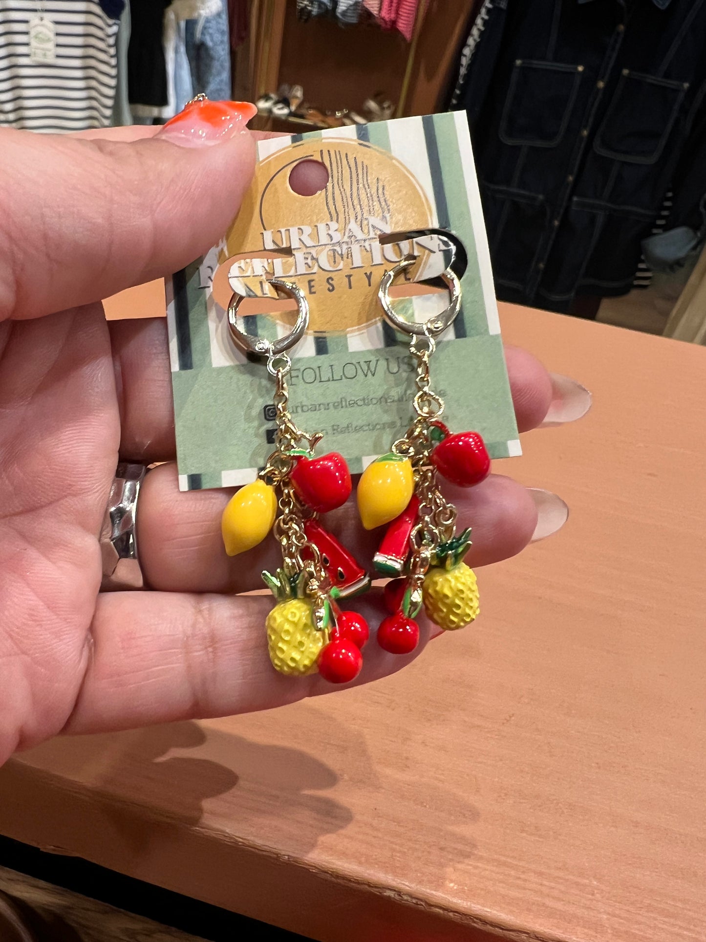 Fruit dangle earrings
