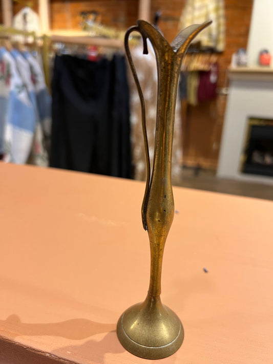 Vintage solid brass vase