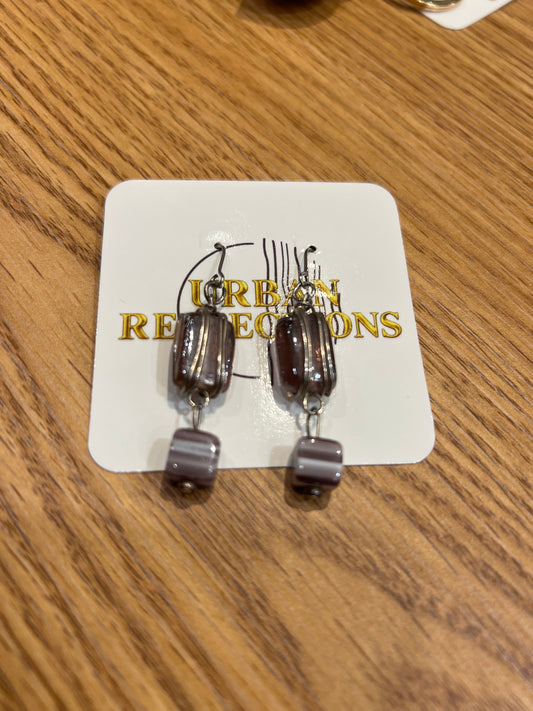 Handmade purple stone earrings