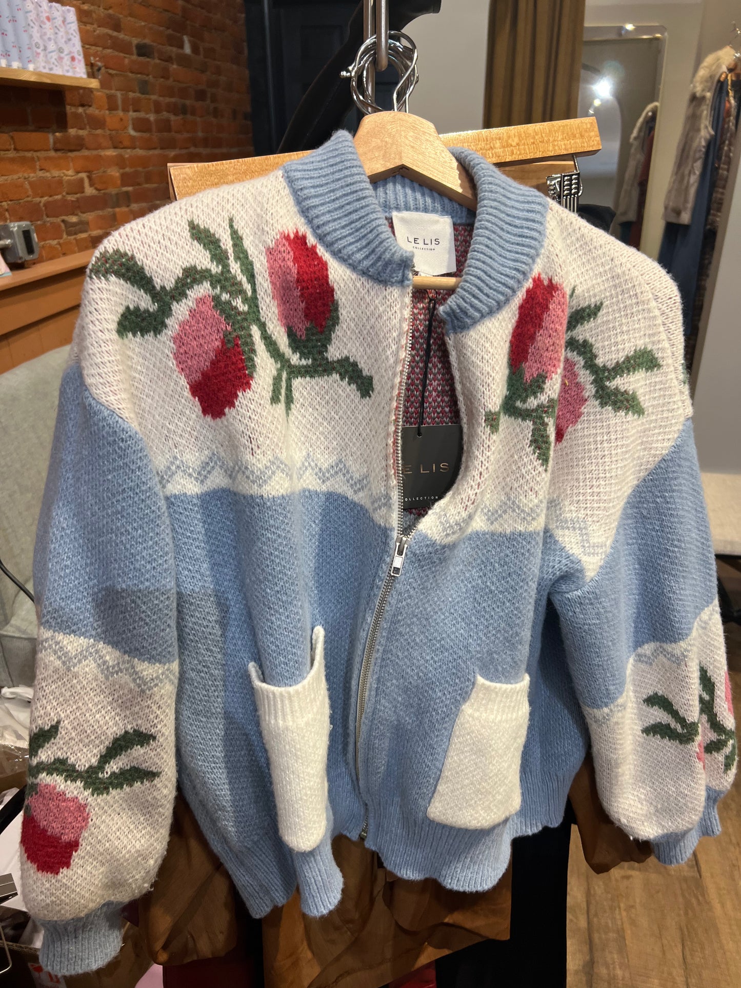 Flower cardigan sweater