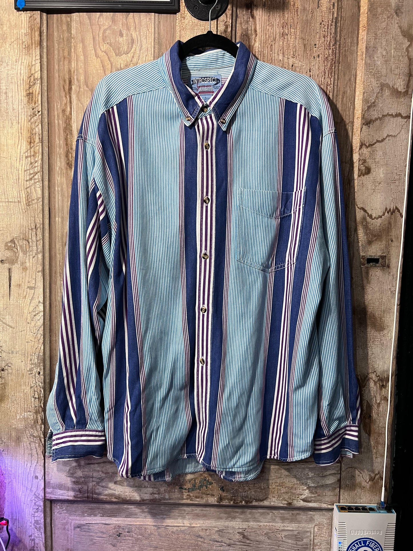 90’s striped button up