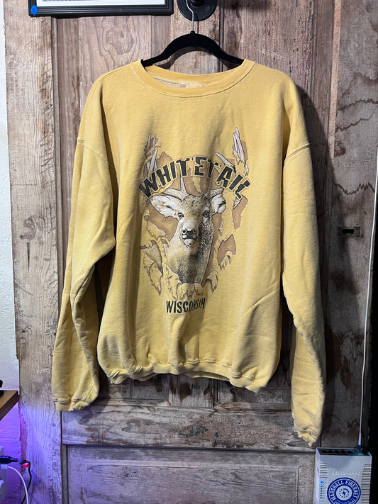 Yellow deer crewneck