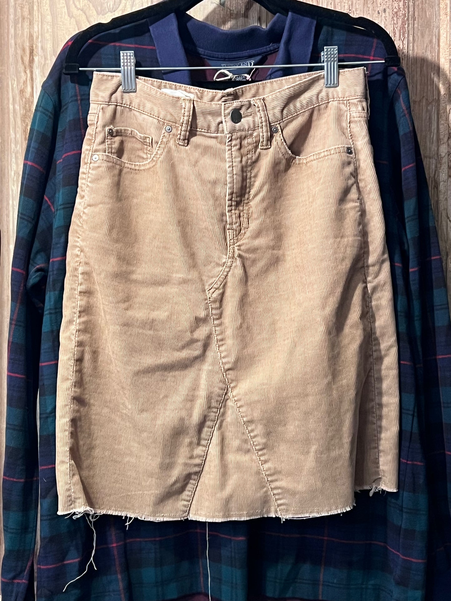Beige corduroy skirt