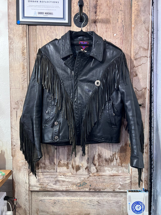 80’s fringe leather jacket