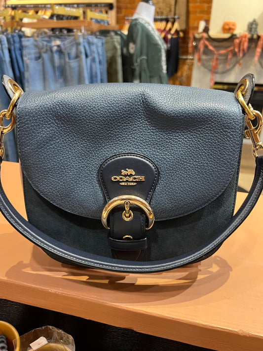 Coach Blue leather suede purse
