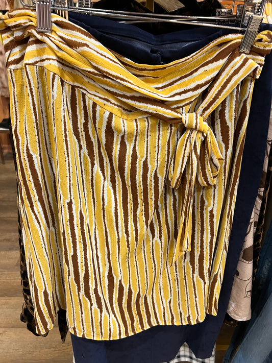 Mustard yellow brown skirt