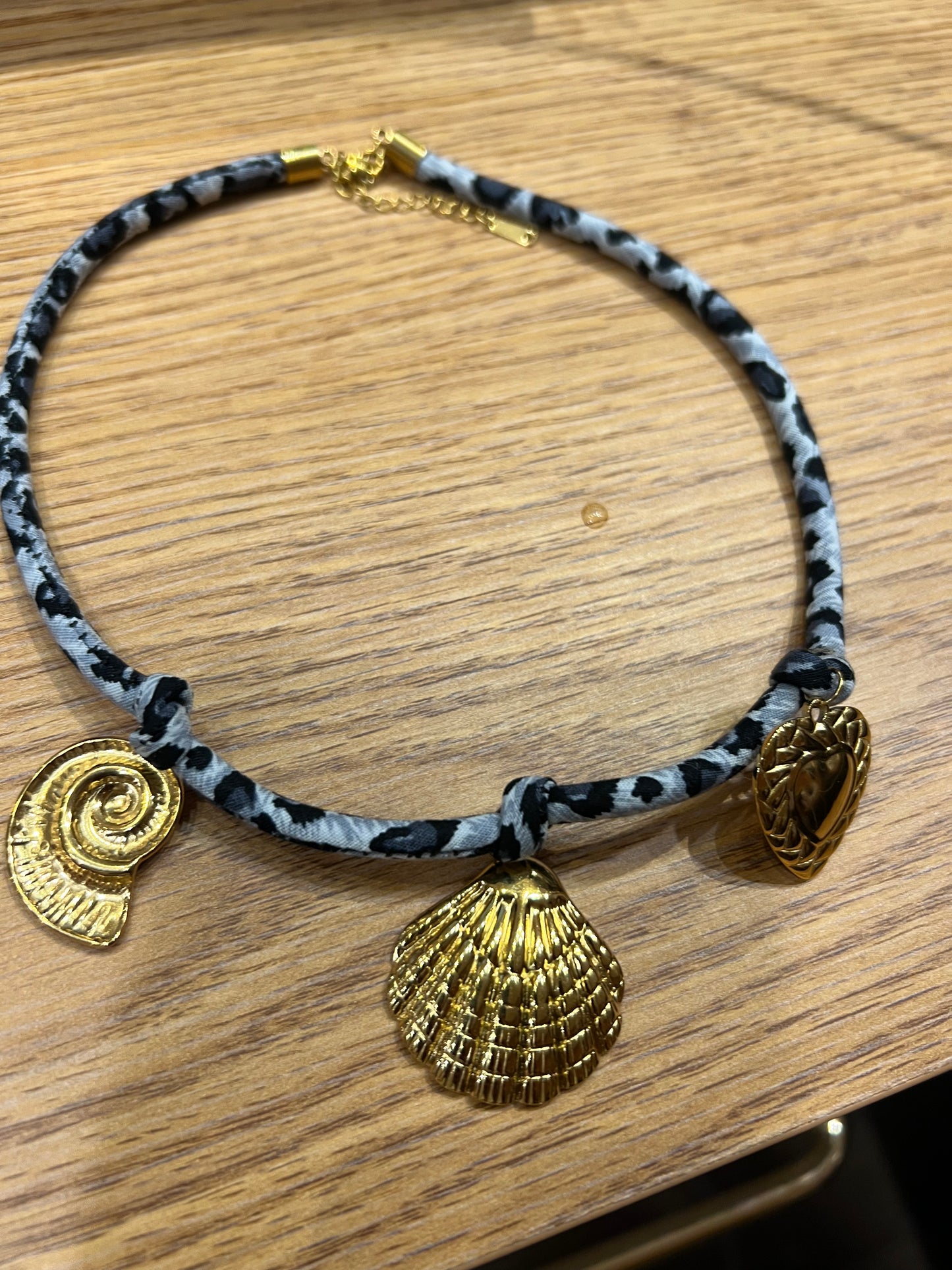 Animal print necklace 3 charms