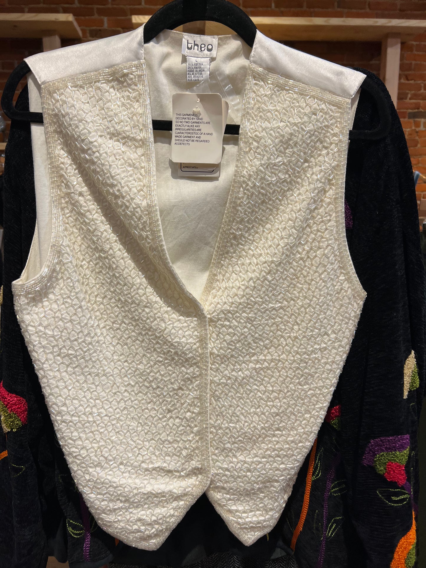 Beaded ivory vest