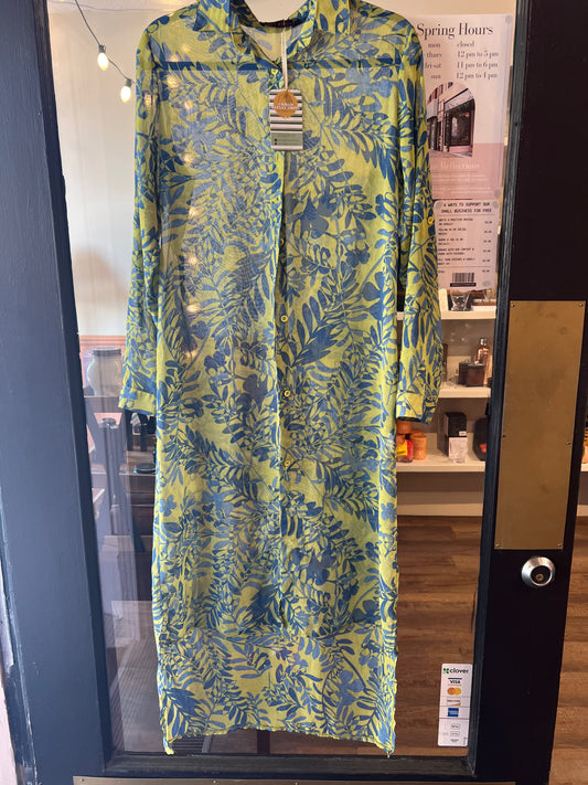 Long sheer shirt dress