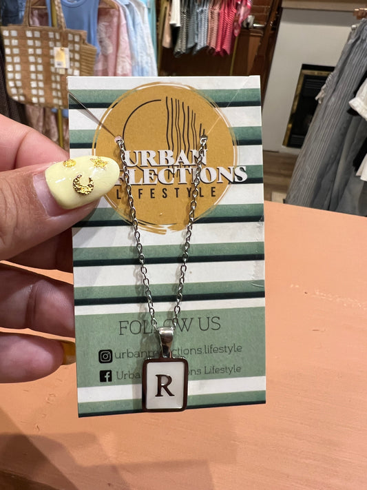 Initial silver necklace