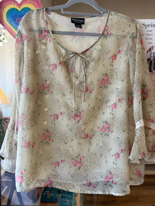 Notations vtg sheet blouse