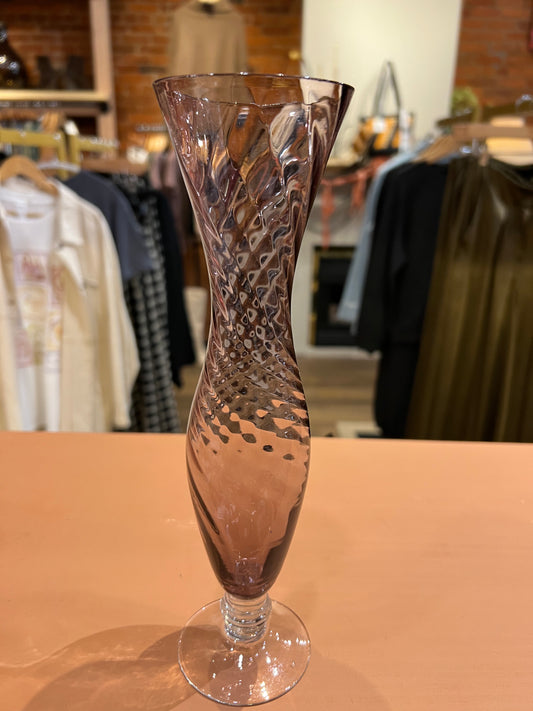 Purple glass bud vase