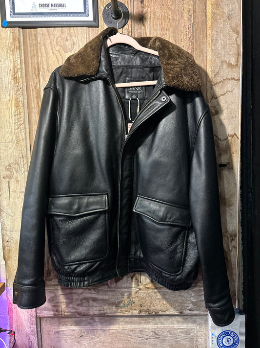 Leather jacket Sherpa collar