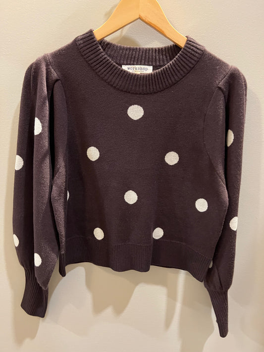 Brown polka dot sweater