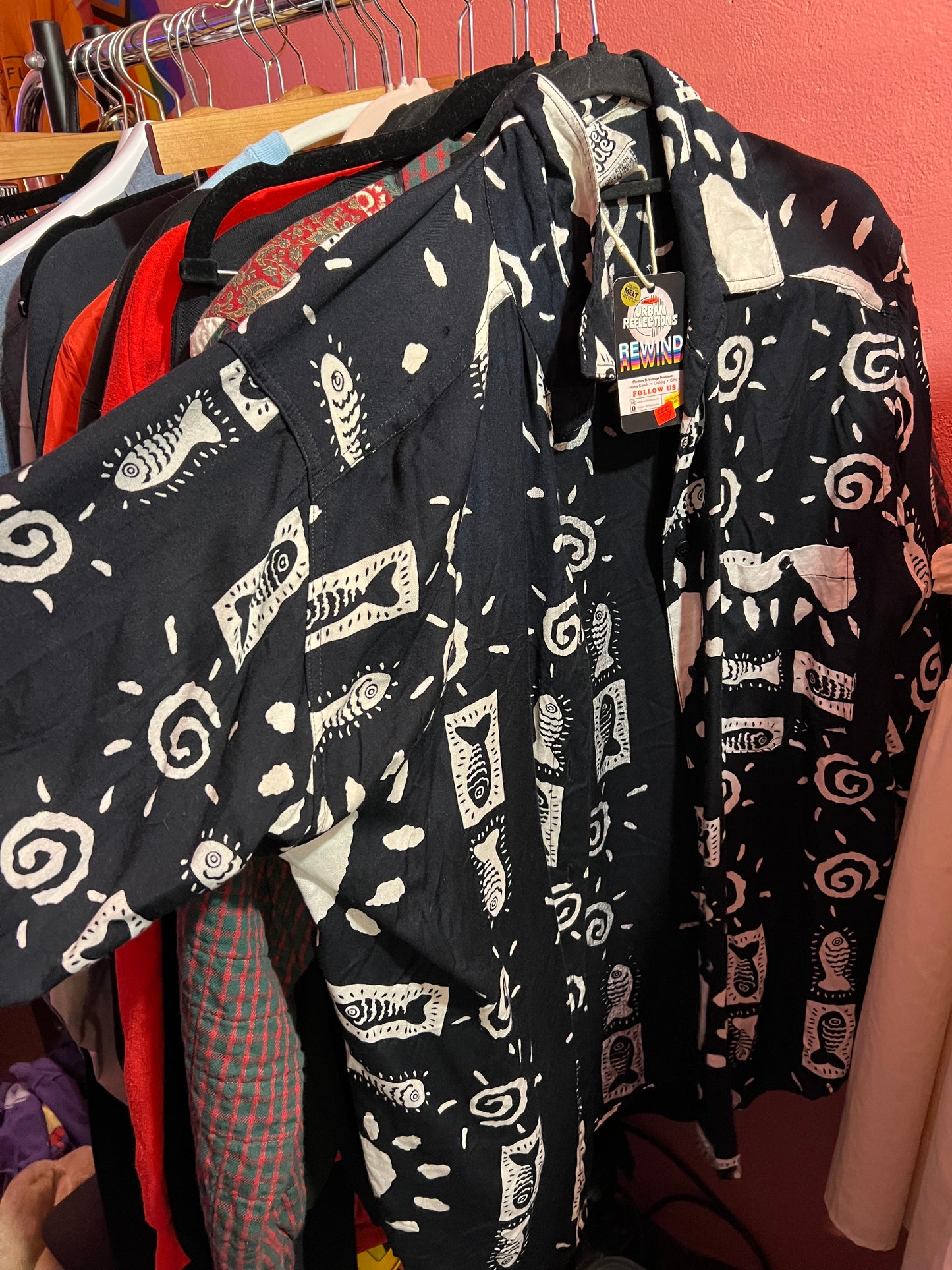 80’s fish button up