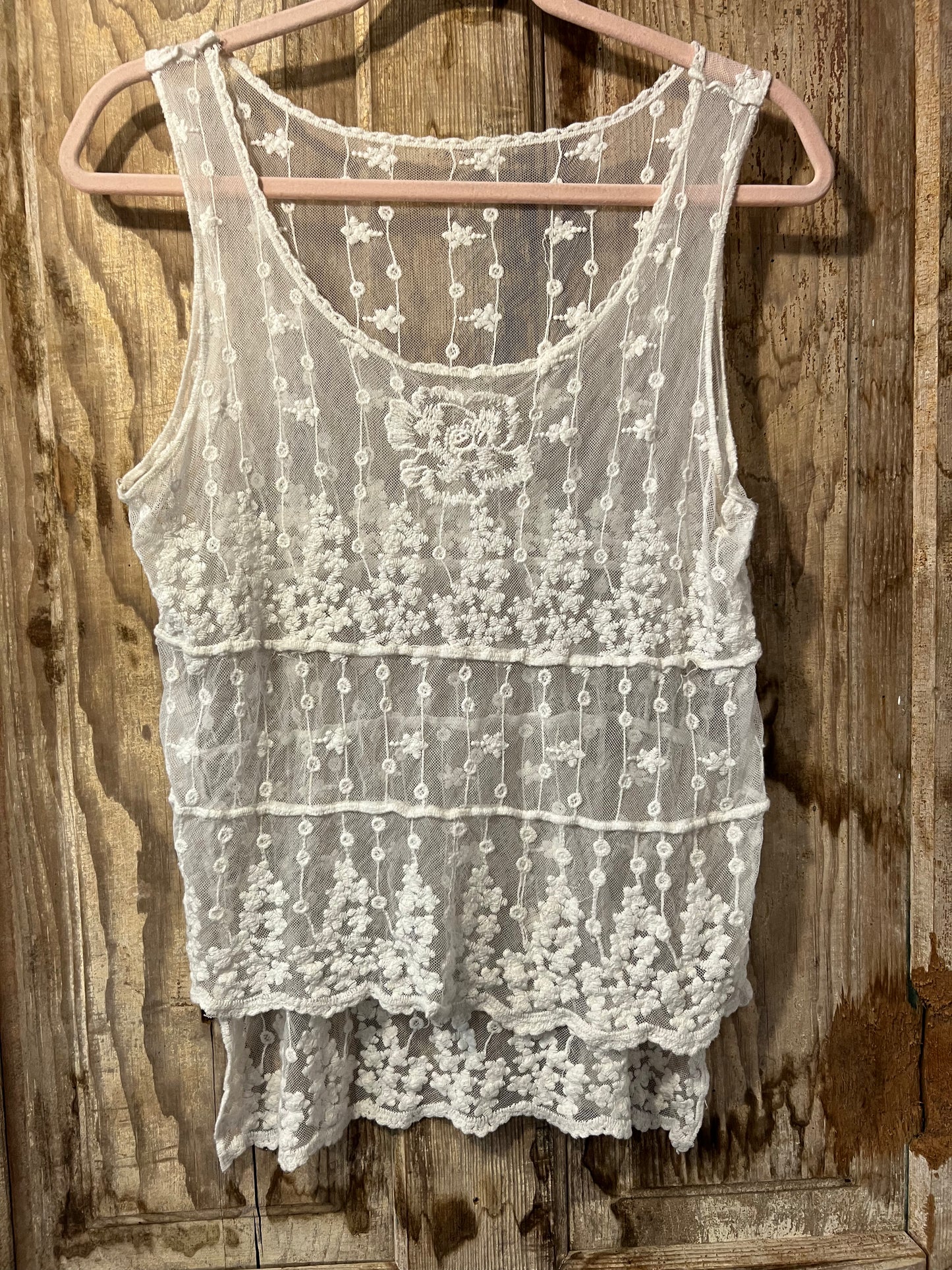 Crochet sheer tank
