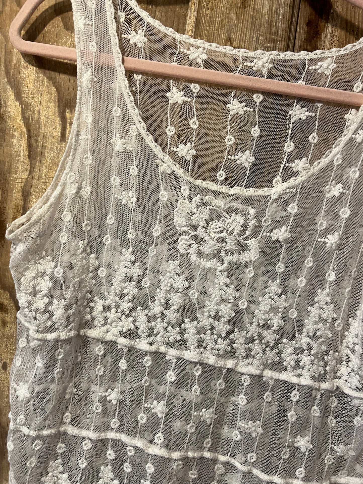 Crochet sheer tank