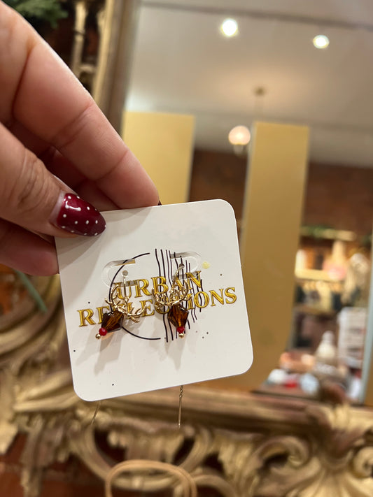 Crystal reindeer earrings