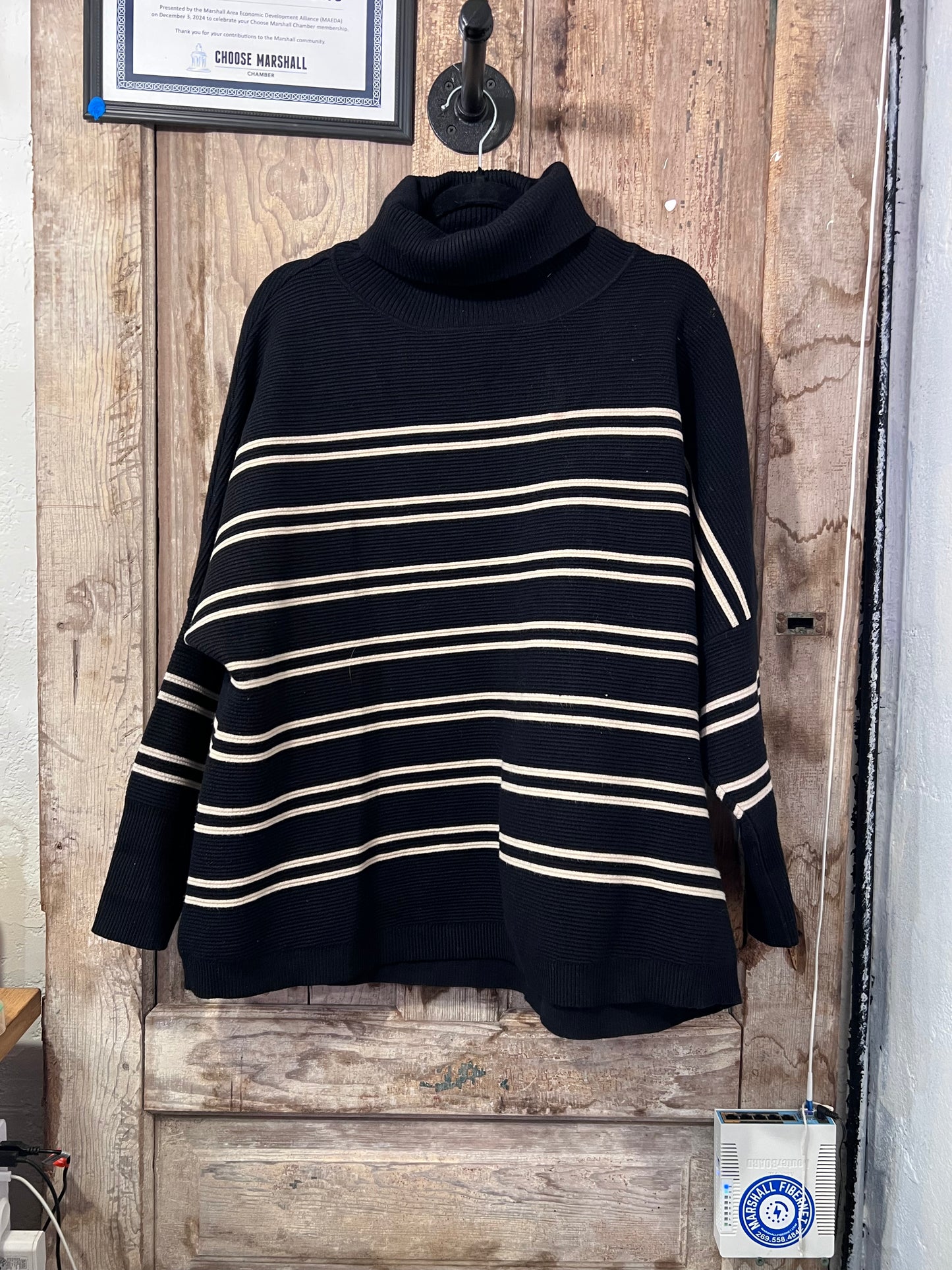 Striped turtle neck