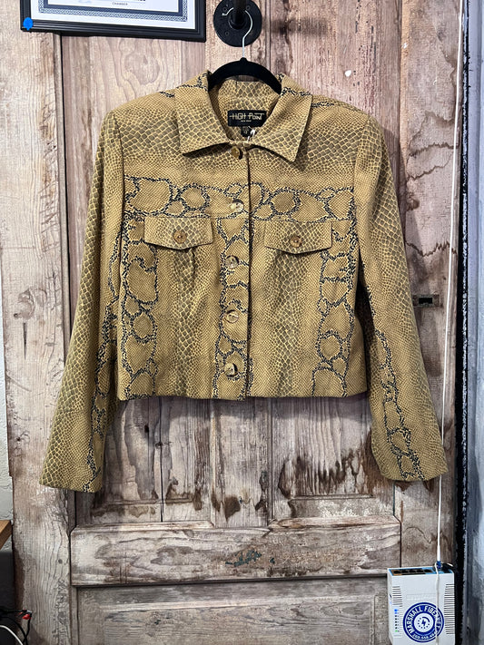 Animal print crop jacket