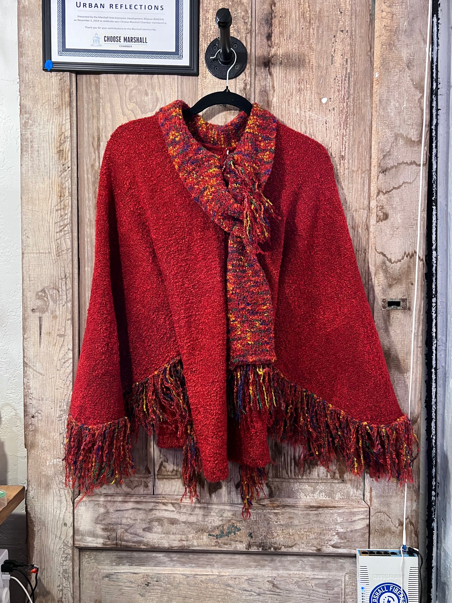 Fringe vintage sweater jacket