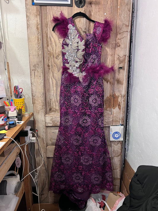 Sequence feather dress