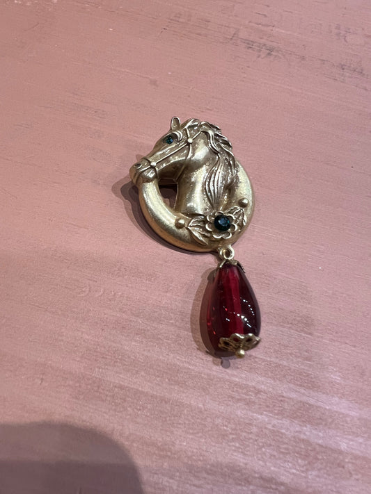 Vtg inspired horse brooch