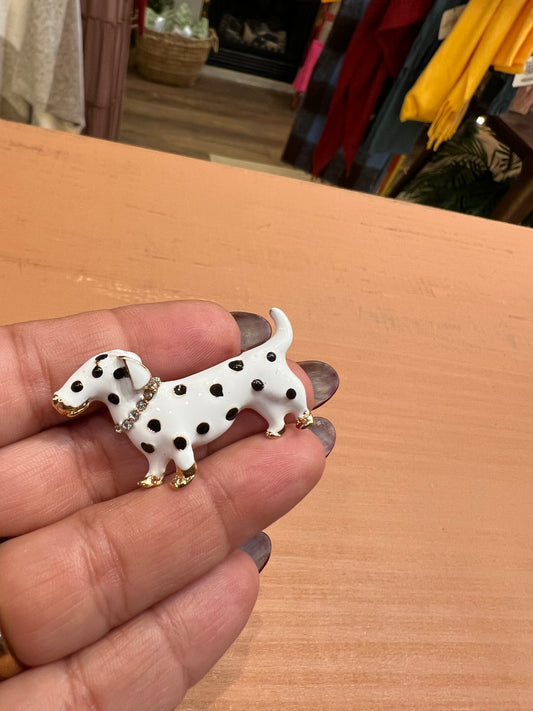 Spotted dog brooch